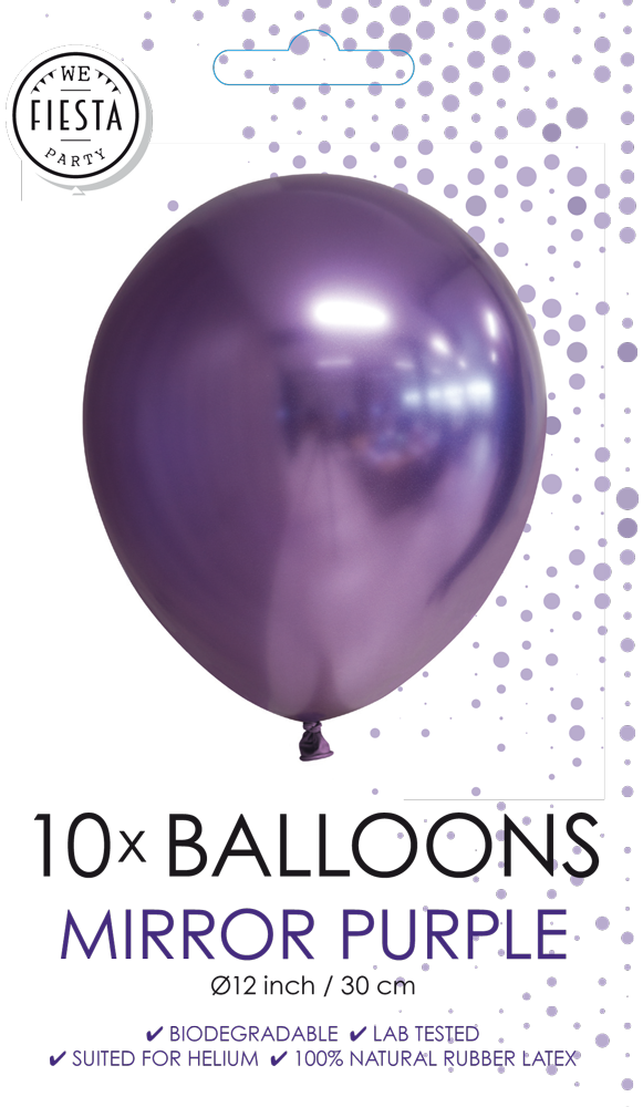 Chrome ballonnen 30 cm (10 stuks) paars