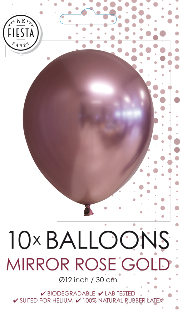 Chrome ballonnen 30 cm (10 stuks) roségoud