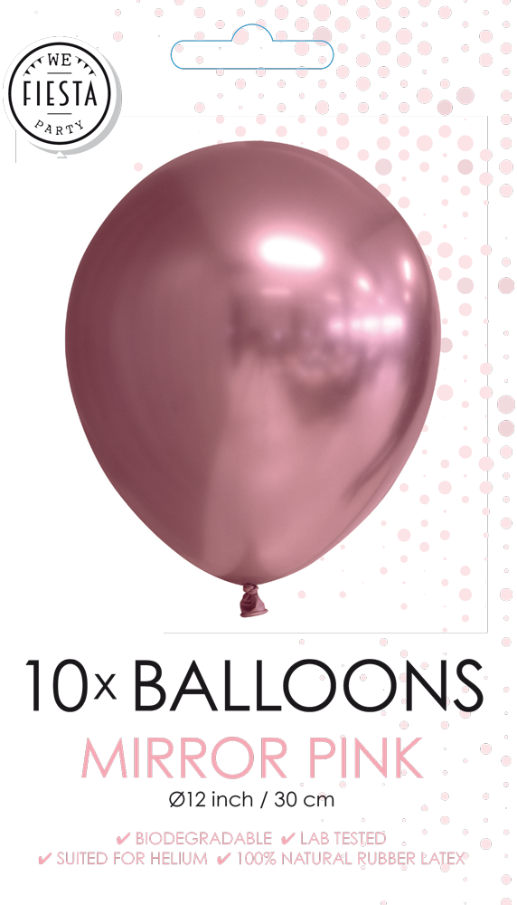 Chrome ballonnen 30 cm (10 stuks) roze