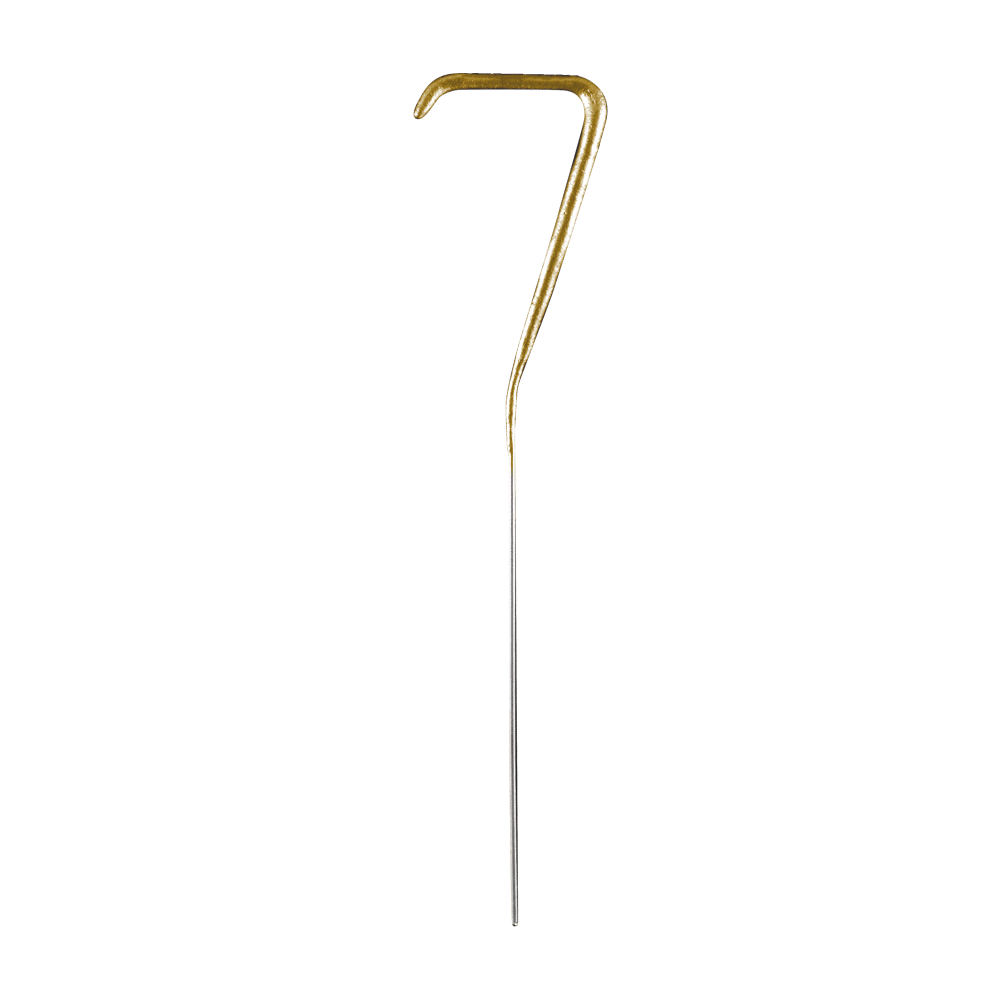 Goudkleurig cijfersterretje 7 van 16 cm voor op de taart