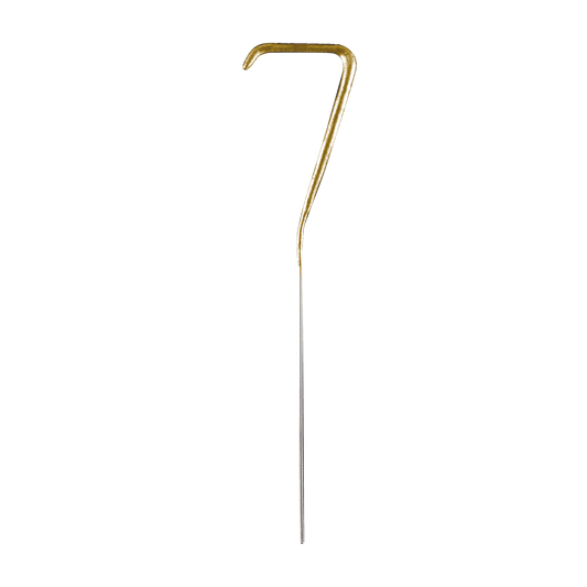 Goudkleurig cijfersterretje 7 van 16 cm voor op de taart