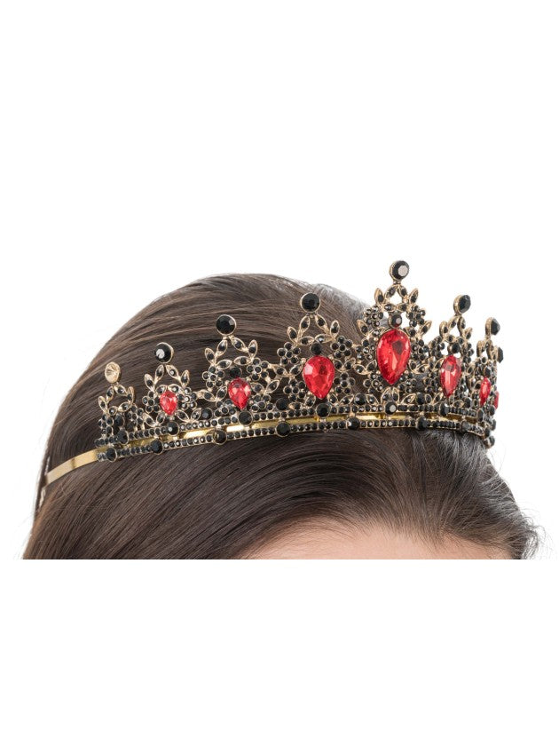 Tiara gotisch met rode en zwarte stenen - foto 2