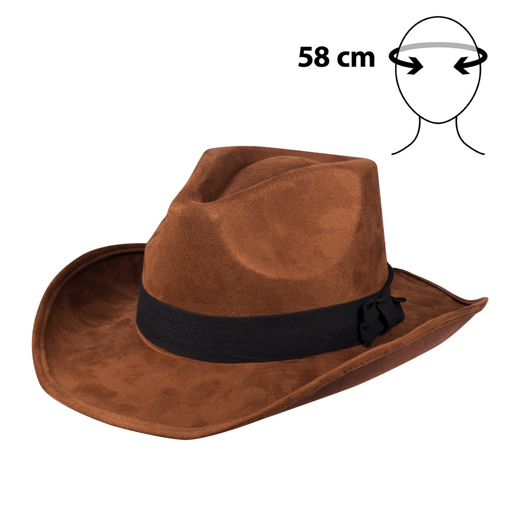 Bruine cowboyhoed Adventure met brede rand - foto 2