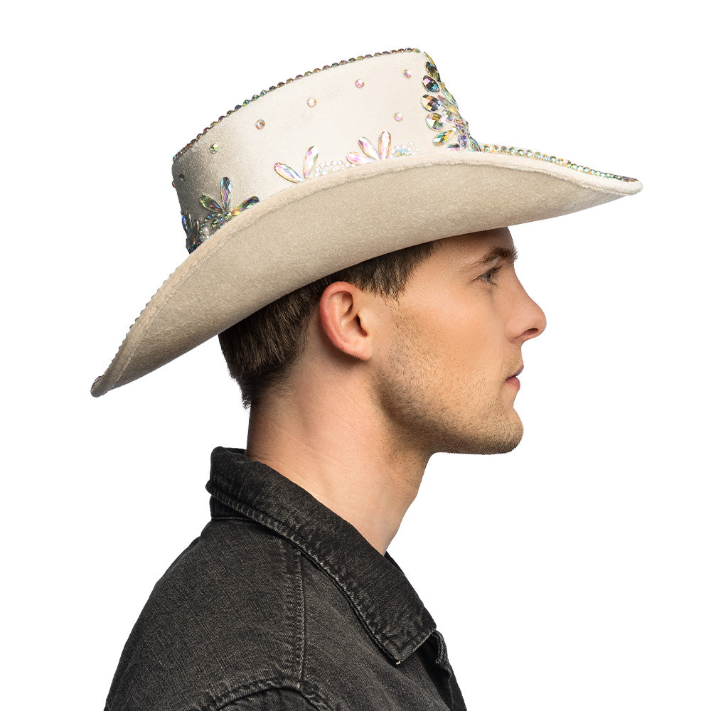 Beige cowboyhoed Crystal - foto 4