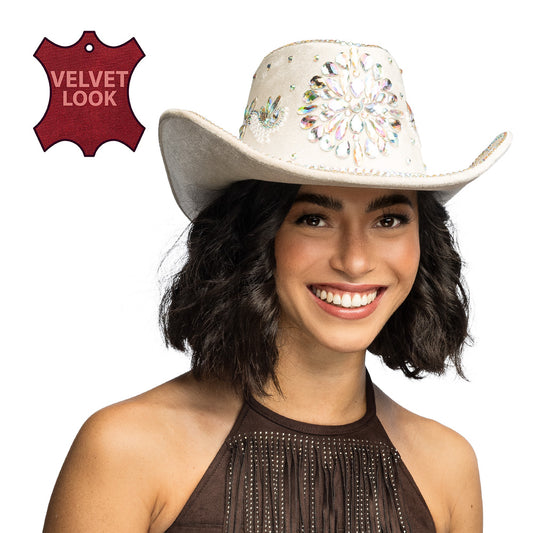 Beige cowboyhoed Crystal