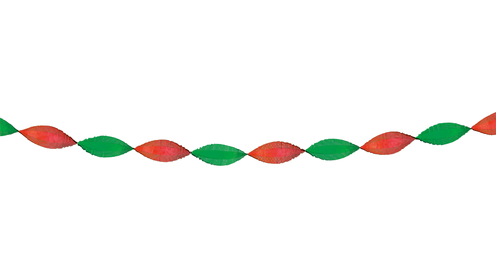 Crêpeslinger Rood-Geel-Groen 24 meter – Vlamvertragend