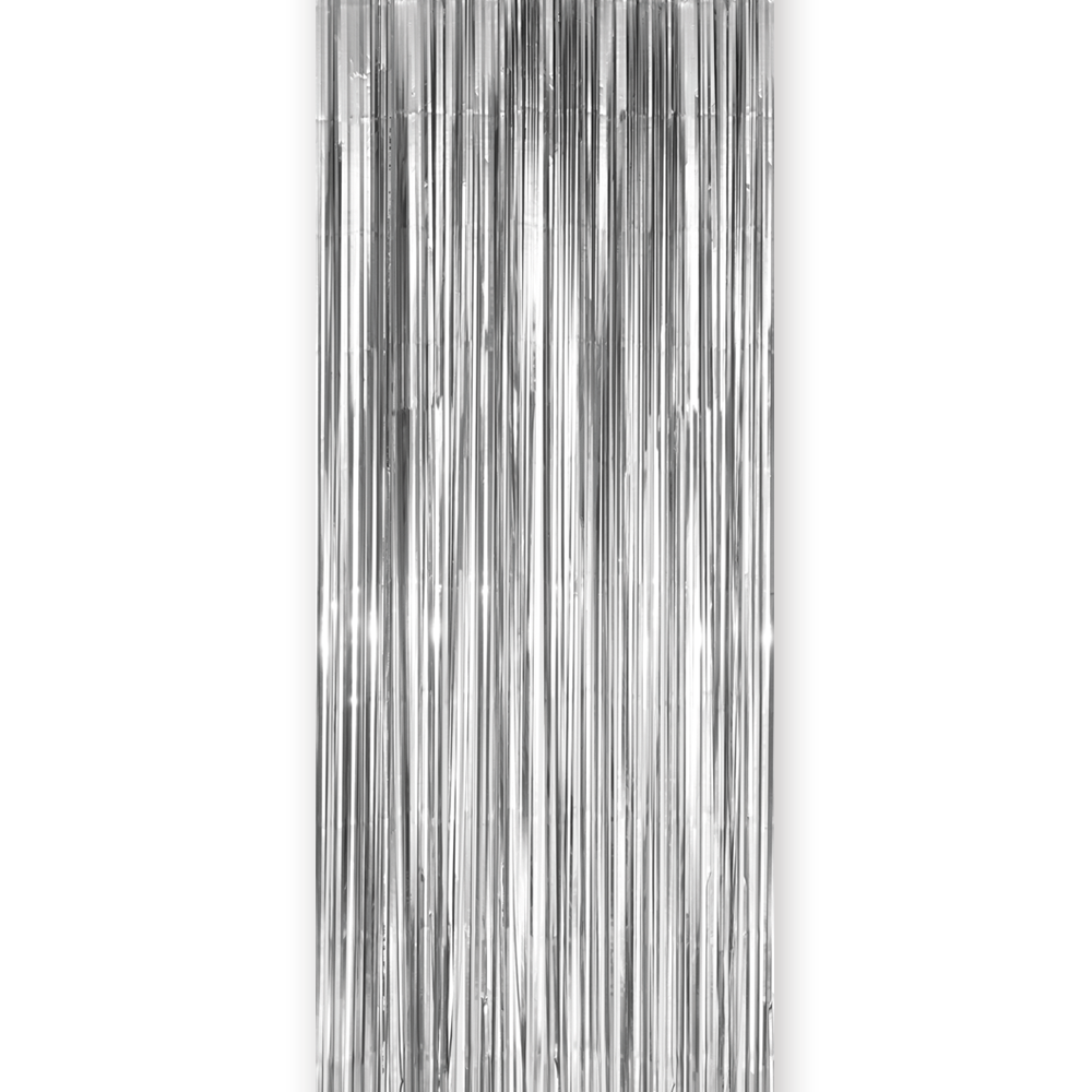 Feestgordijn 100 x 240 cm zilver