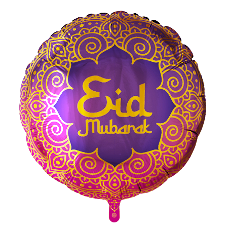 Ronde folieballon Eid Mubarak, 46 cm