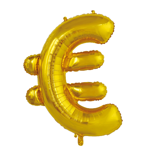 Gouden folieballon euroteken, 86 cm