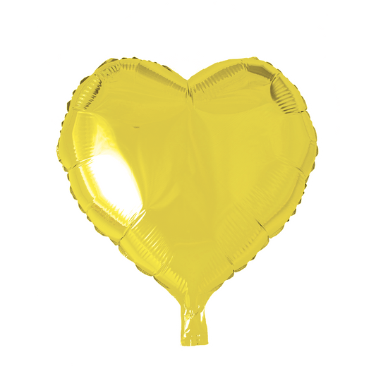 Hartvormige folieballon van 45 cm in geel