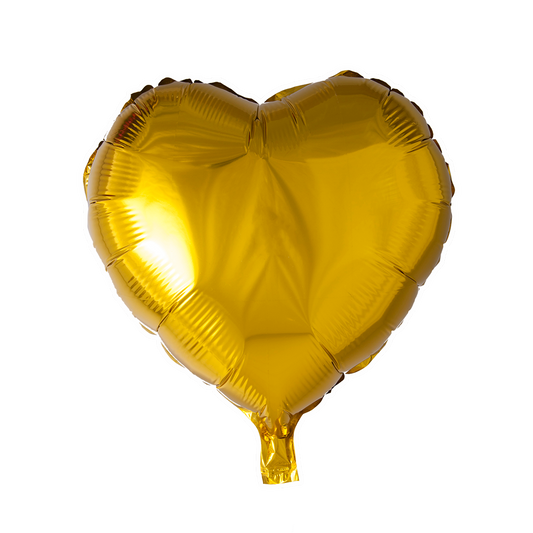 Hartvormige folieballon van 45 cm in goud