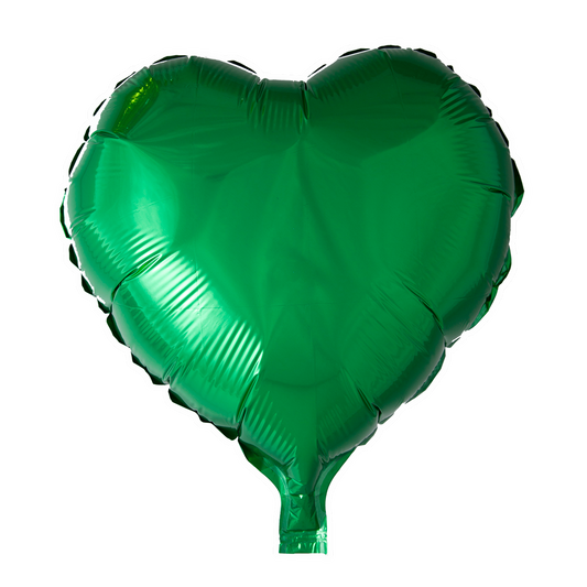 Hartvormige folieballon van 45 cm in groen