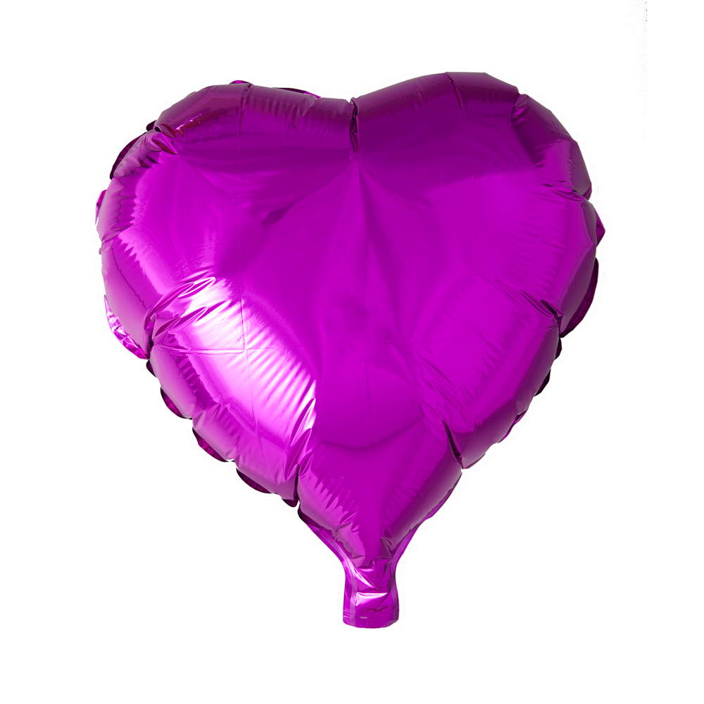 Hartvormige folieballon van 45 cm in hot pink