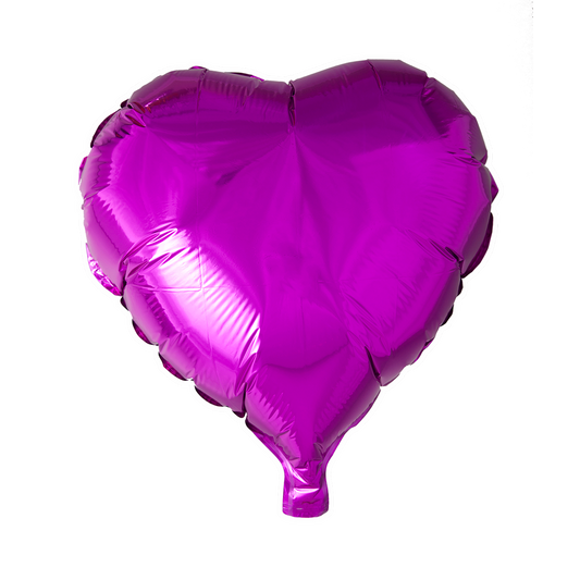 Hartvormige folieballon van 45 cm in hot pink