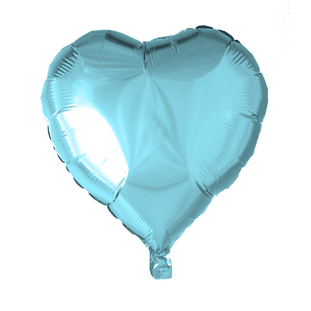 Hartvormige folieballon van 45 cm in lichtblauw