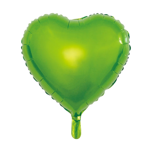 Hartvormige folieballon van 45 cm in lichtgroen