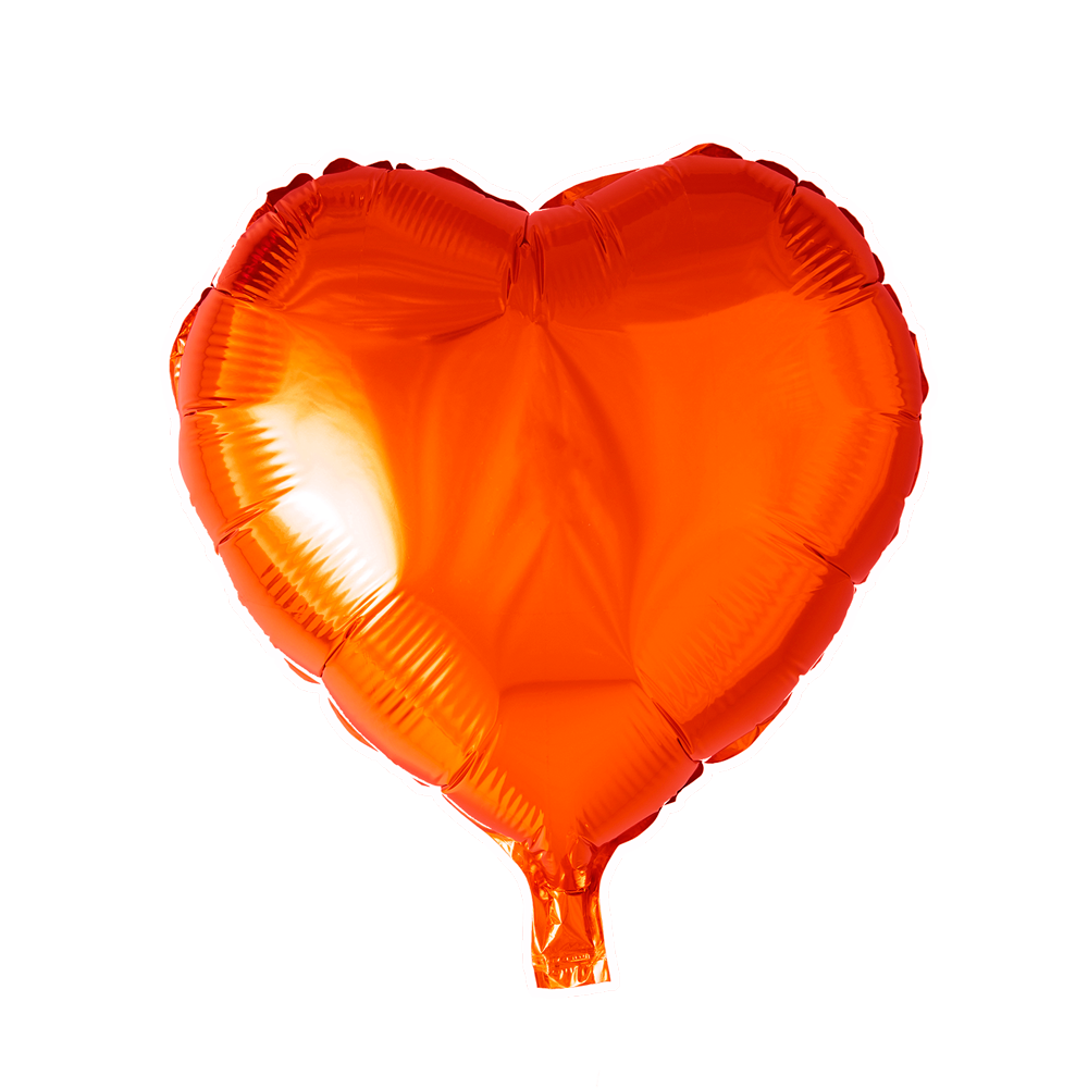 Hartvormige folieballon van 45 cm in oranje