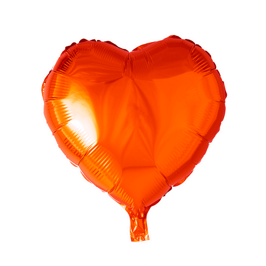 Hartvormige folieballon van 45 cm in oranje