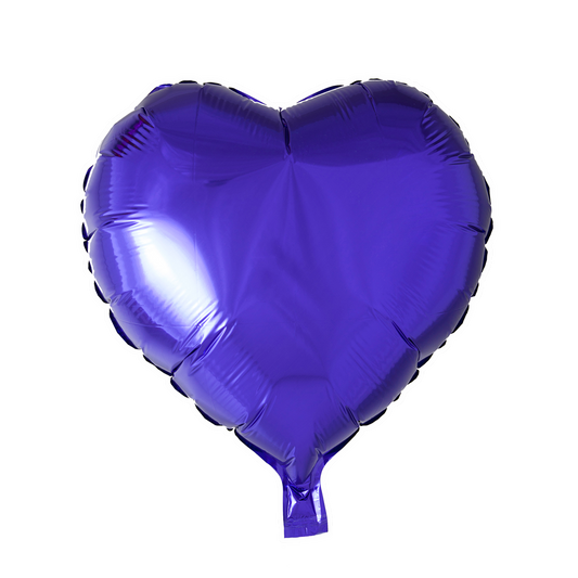 Hartvormige folieballon van 45 cm in paars
