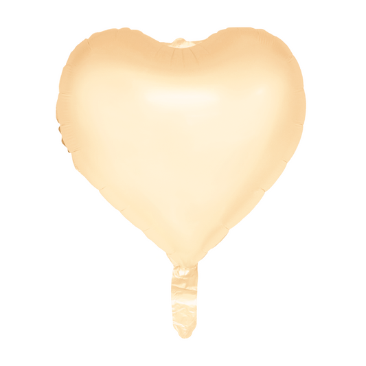 Hartvormige folieballon van 45 cm in mat pastelgeel