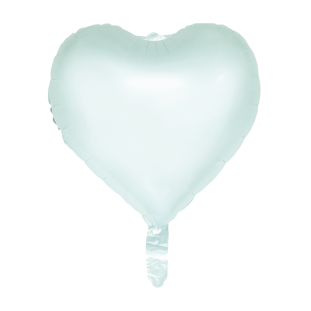 Hartvormige folieballon van 45 cm in mat pastelgroen