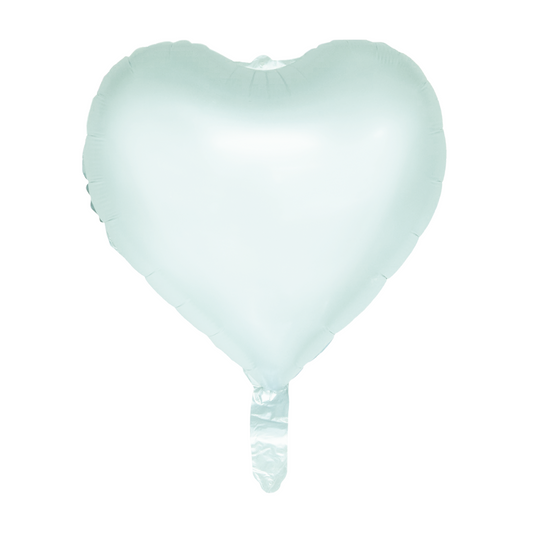 Hartvormige folieballon van 45 cm in mat pastelgroen