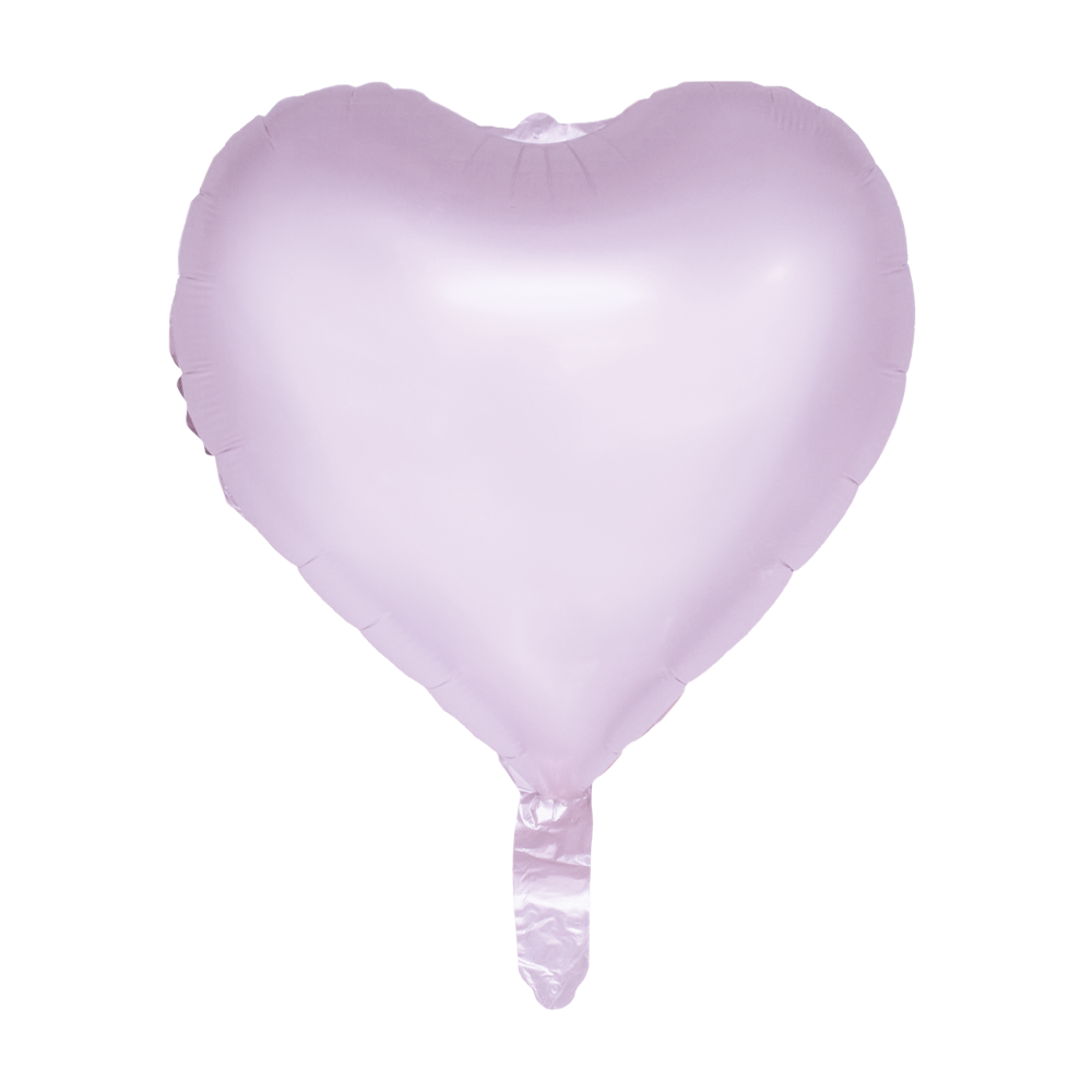 Hartvormige folieballon van 45 cm in mat pastelpaars
