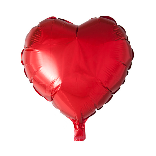 Hartvormige folieballon van 45 cm in rood