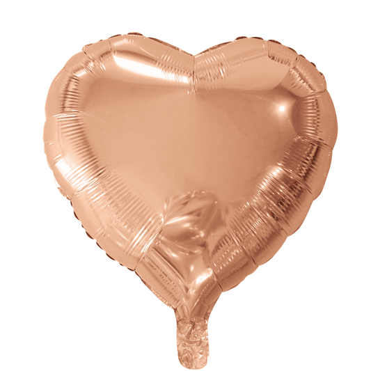 Hartvormige folieballon van 45 cm in rosé goud