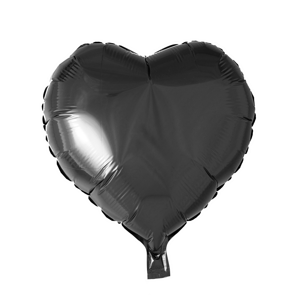 Hartvormige folieballon van 45 cm in zwart
