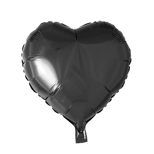 Hartvormige folieballon van 45 cm in zwart