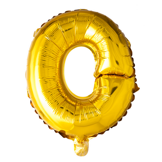 Goudkleurige XL folieballon in de vorm van de letter O, 101 cm hoog