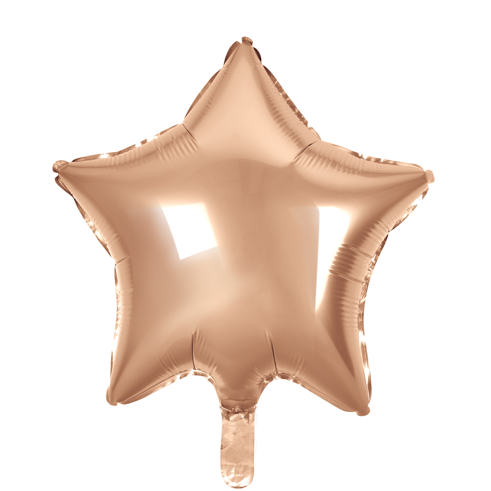 Stervormige folieballon van 45 cm in rosé goud