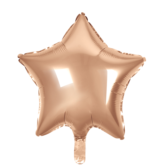 Stervormige folieballon van 45 cm in rosé goud