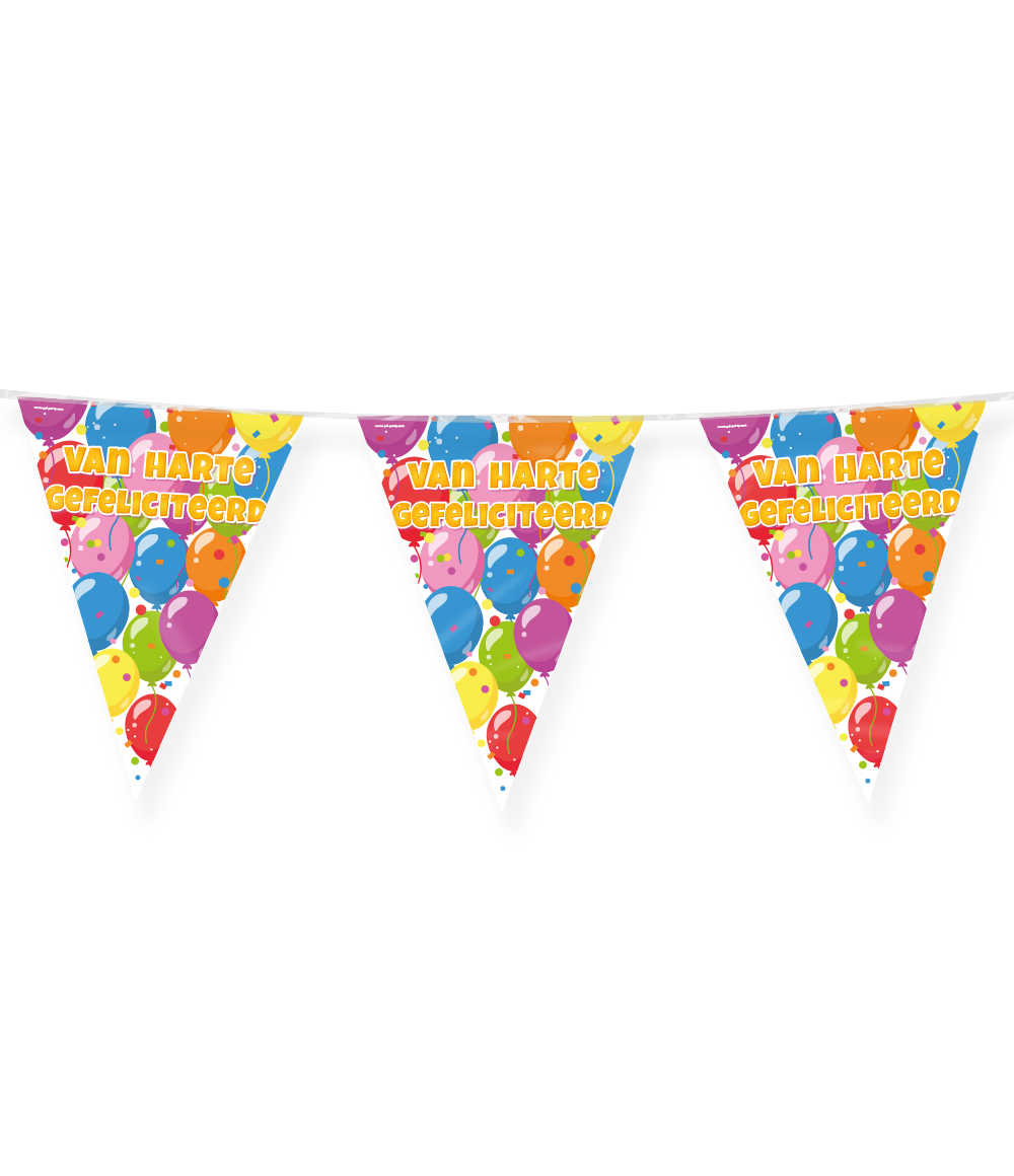 Vlaggenlijn Gefeliciteerd ballonnen 10 meter