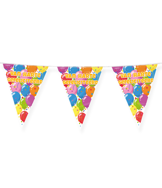 Vlaggenlijn Gefeliciteerd ballonnen 10 meter