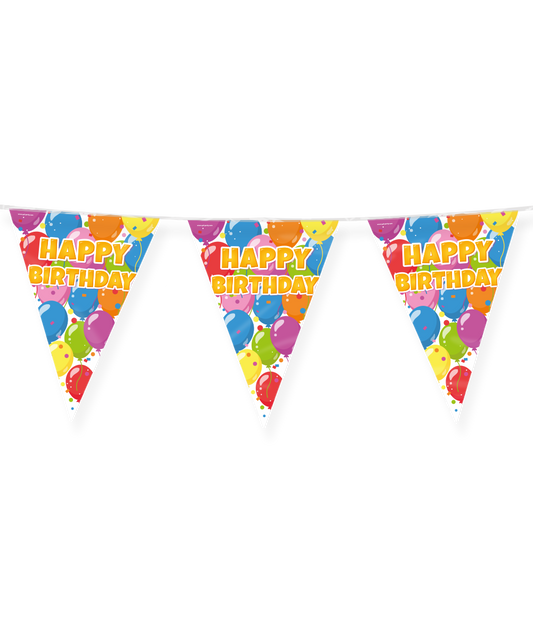 Vlaggenlijn Happy birthday ballonnen 10 meter