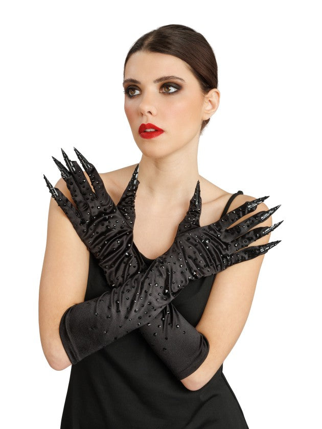 Handschoenen duivelin zwart met klauwen (45 cm) - foto 4