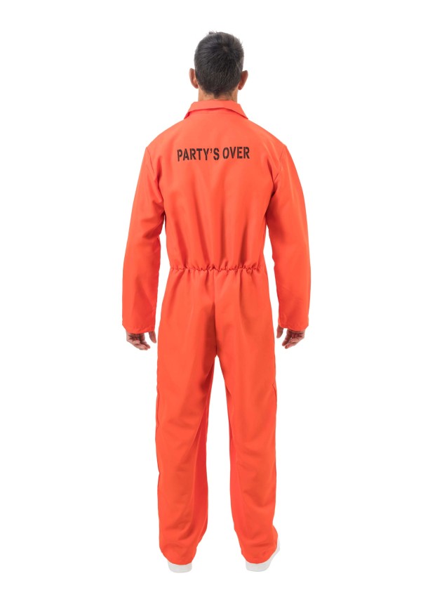 Man in oranje gevangenisoverall met tekst Party's Over - productfoto 2