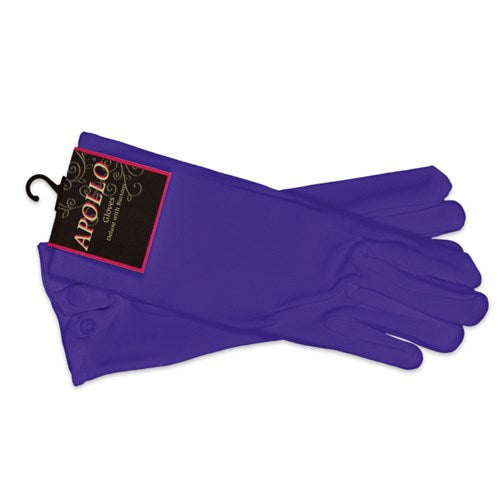 Handschoenen paars luxe met drukknoop (maat XL)
