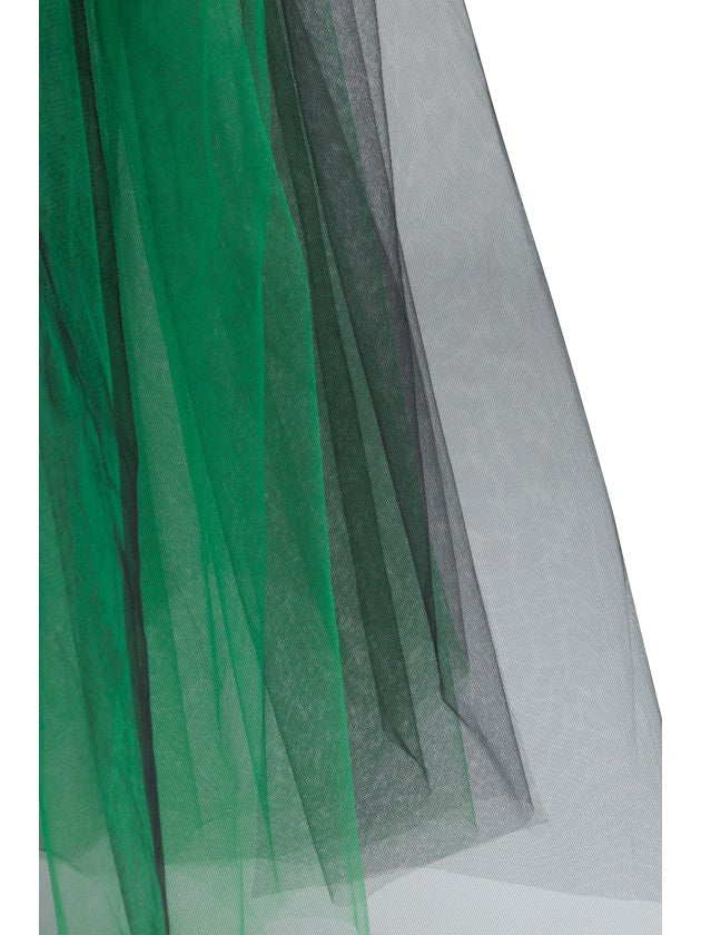 Lange tulen rok zwart-groen - foto 3
