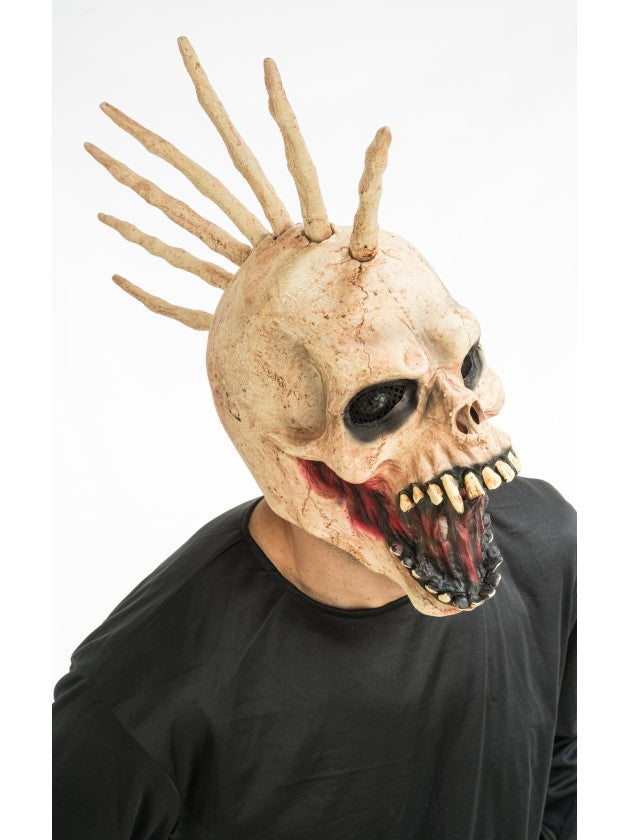 Latex masker punkschedel met hanenkam - foto 3