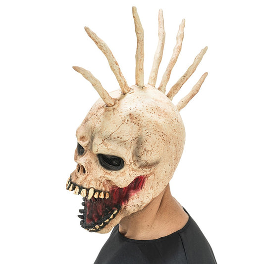Latex masker punkschedel met hanenkam