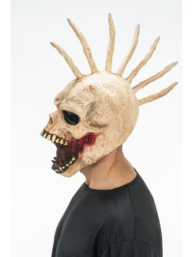 Latex masker punkschedel met hanenkam - foto 2