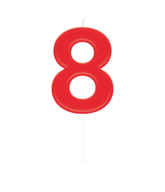 Cijferkaars 8 gekleurd 10,5 cm