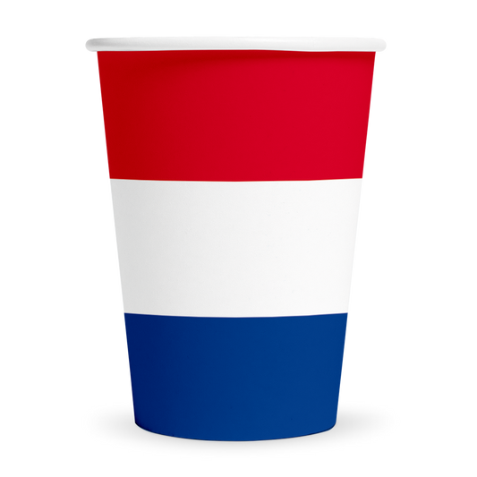 Papieren bekers met de vlag van Nederland, verpakking van 8 stuks