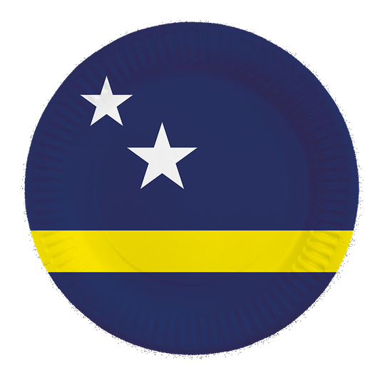 Papieren bordjes met de vlag van Curaçao, verpakking van 8 stuks