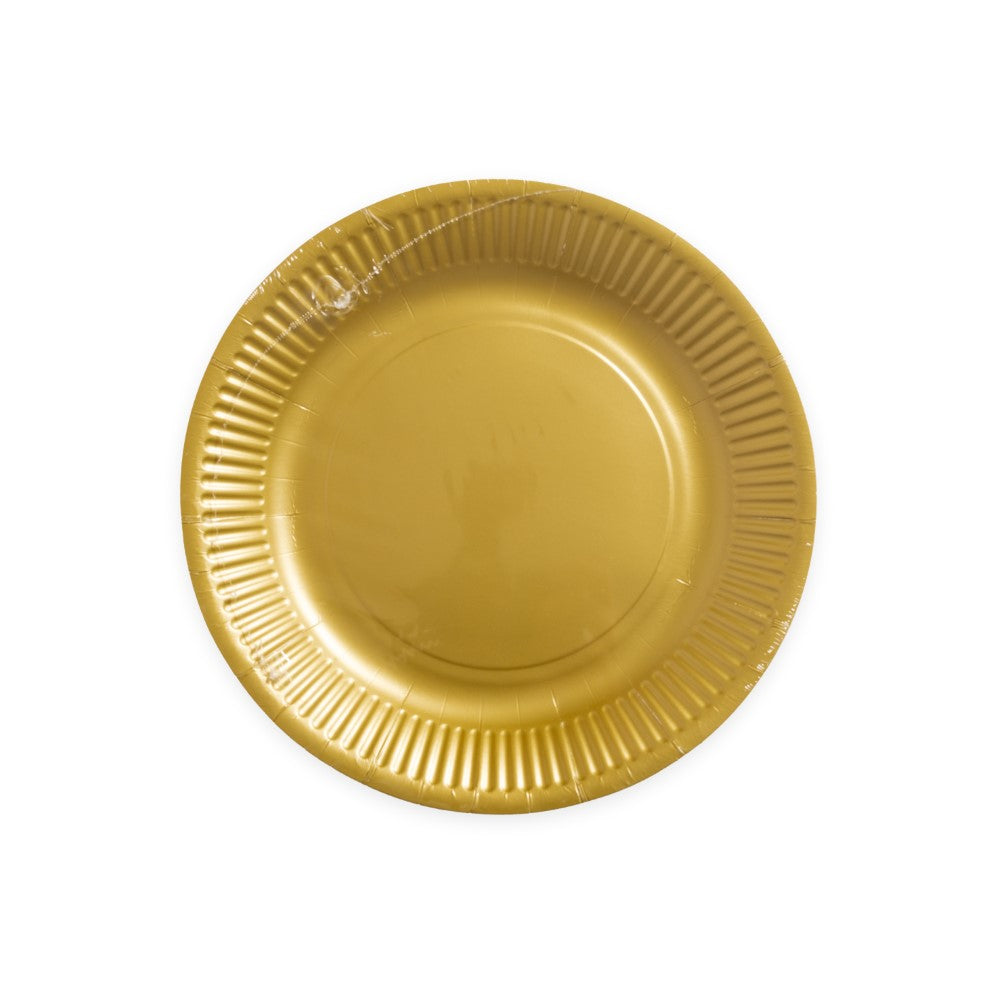 Gouden papieren feestbordjes 23 cm — tweede productfoto