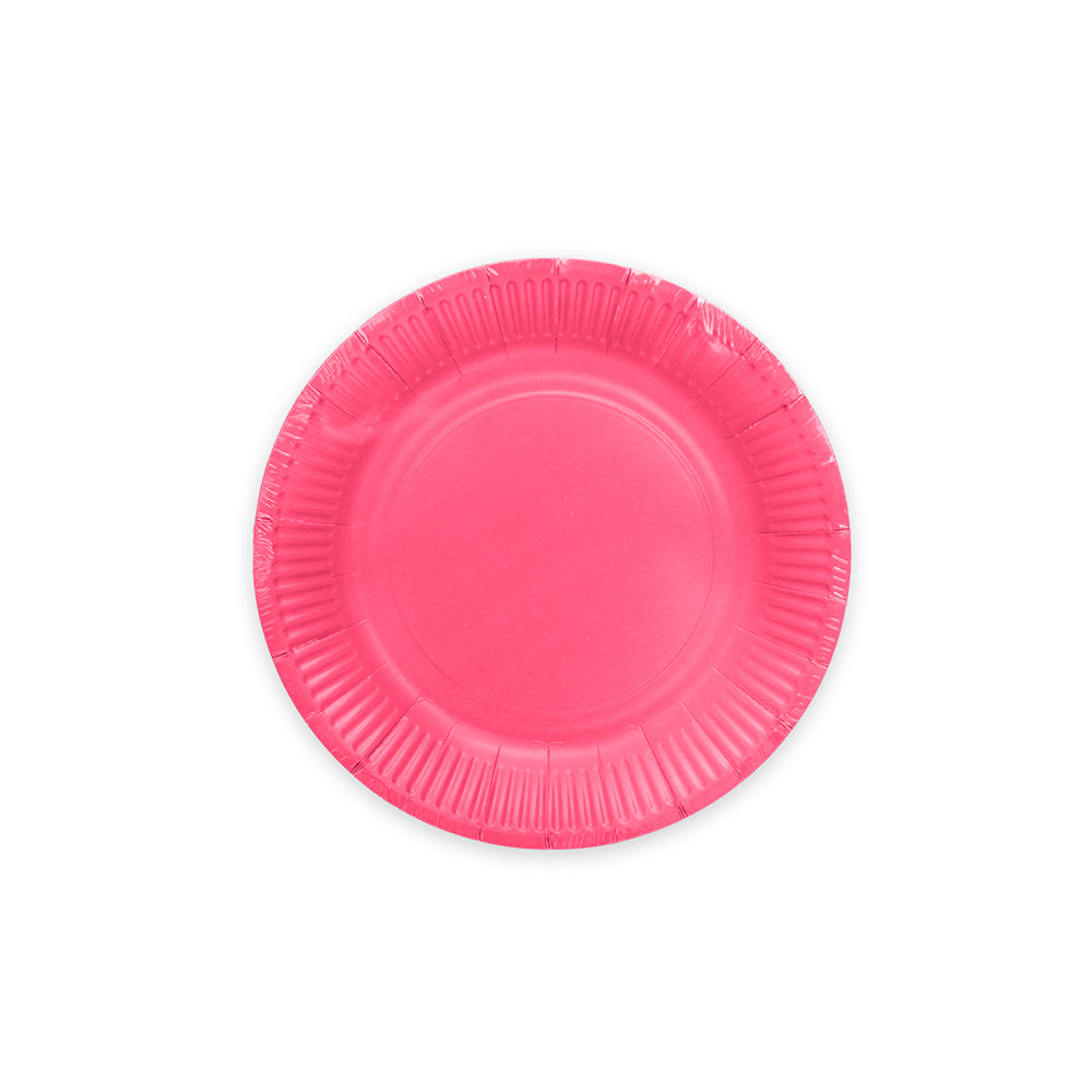 Hot pink papieren gebaksbordjes 18 cm — tweede productfoto