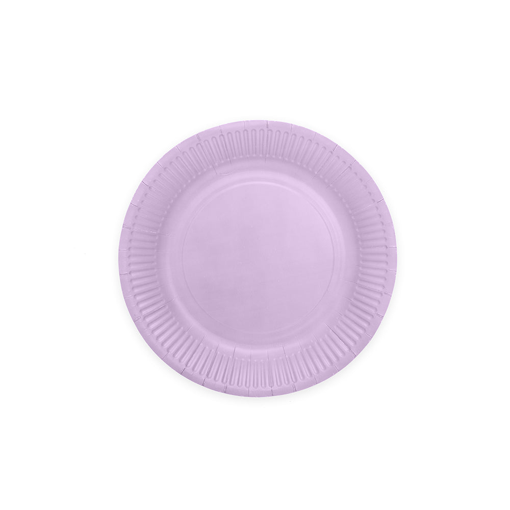 Lavendel papieren gebaksbordjes van 18 cm, verpakking van 8 stuks